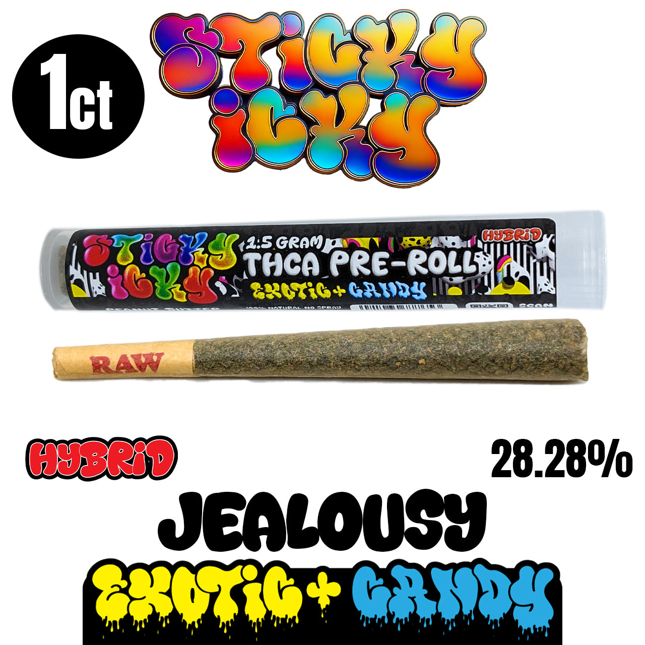 Sticky Icky - THCA Pre-Rolls 1.5g Single - Exotic Plus Candy - All Strains