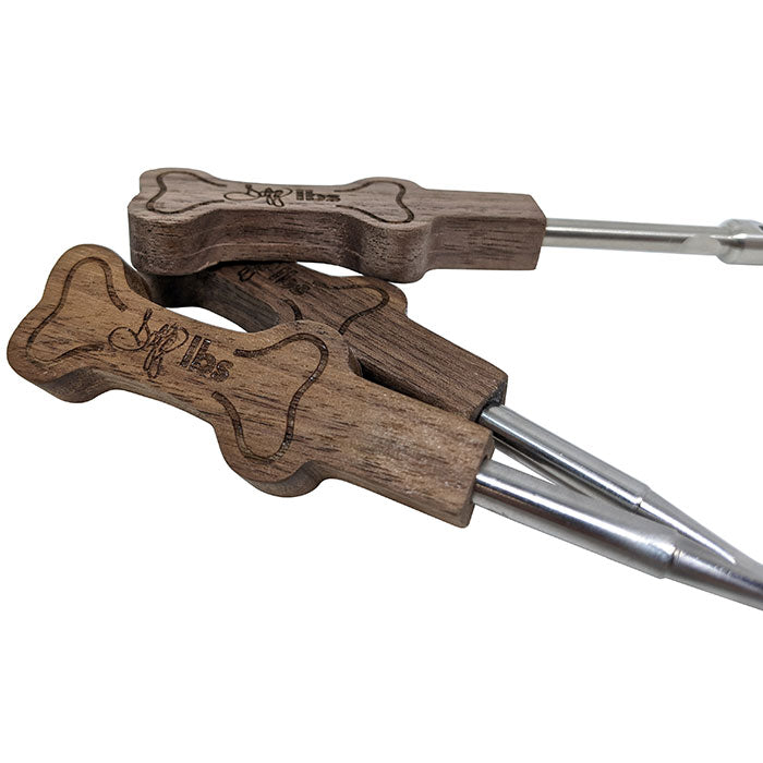 Dogg lbs - Wooden Dogg Bone Handle Stainless Steel Dabber - Single