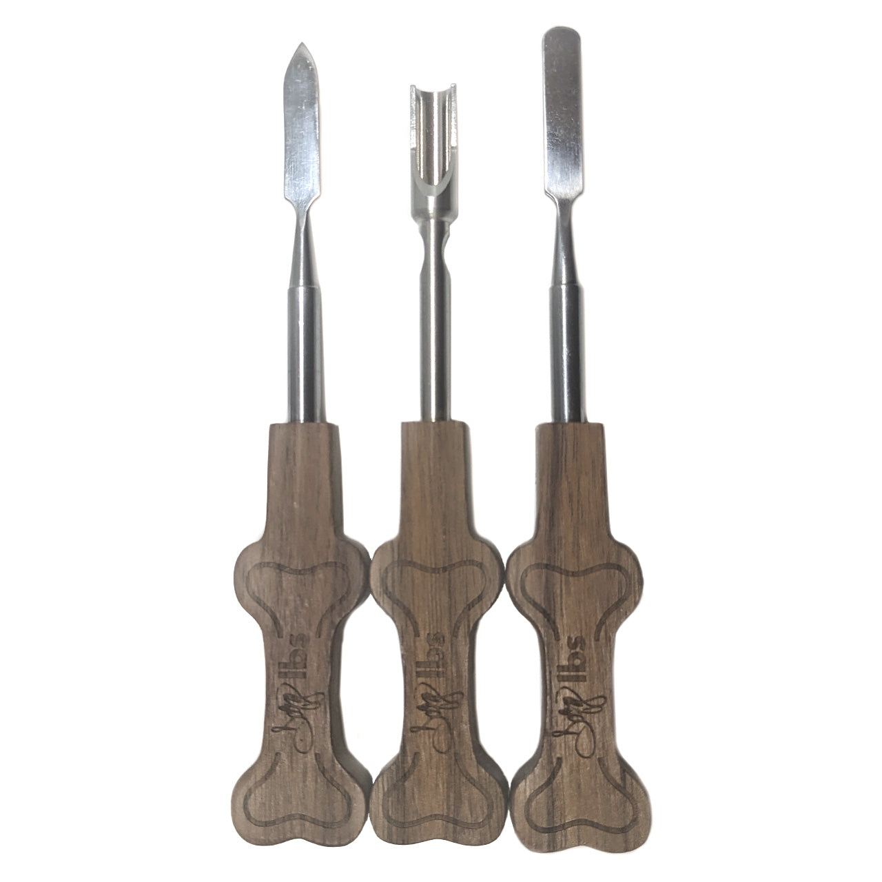 Dogg lbs - Wooden Dogg Bone Handle Stainless Steel Dabber - Single