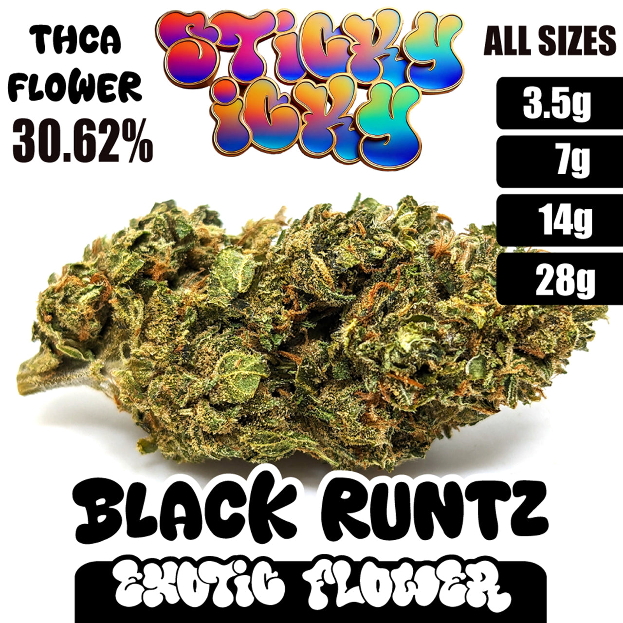 Sticky Icky - THCA Exotic Flower - Black Runtz [Indica]