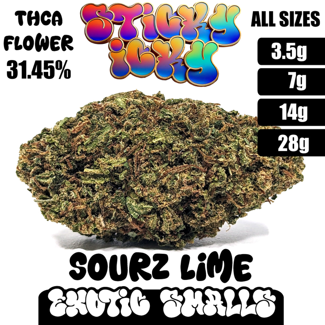 Sticky Icky - THCA Exotic Smalls Flower - Sourz Lime [Hybrid]