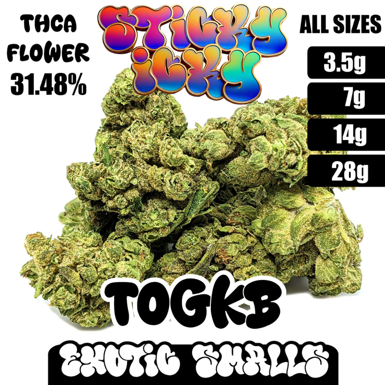 Sticky Icky - THCA Exotic Smalls Flower - TOGKB [Hybrid]