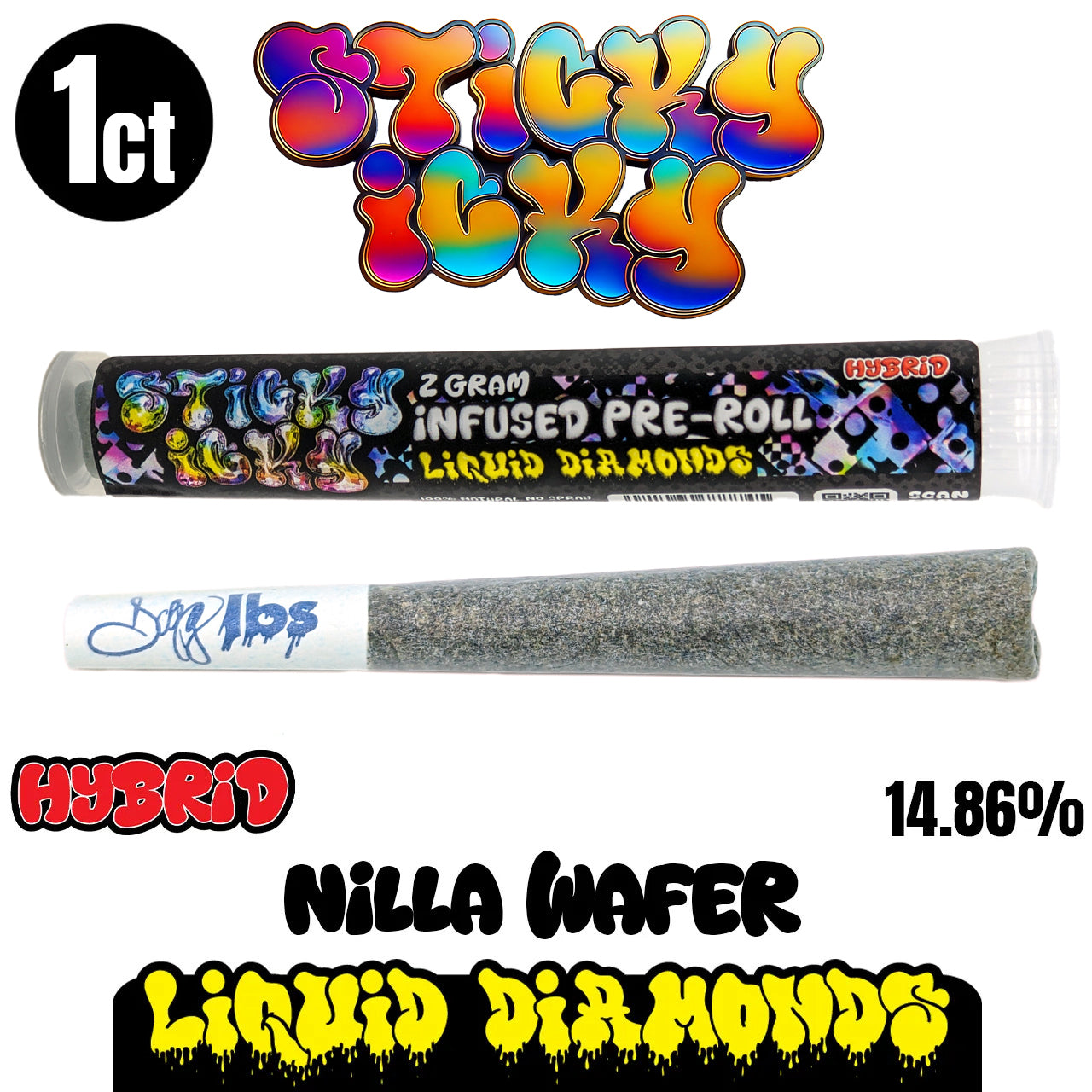 Sticky Icky - THCA Pre-Roll with Liquid Diamonds 2g Single - All Strains