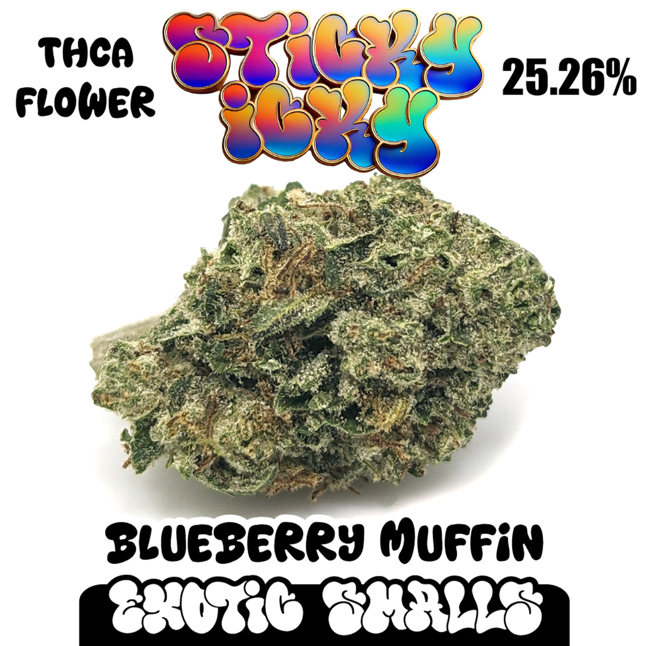 Sticky Icky - THCA Exotic Smalls Flower - Blueberry Muffin [Indica]
